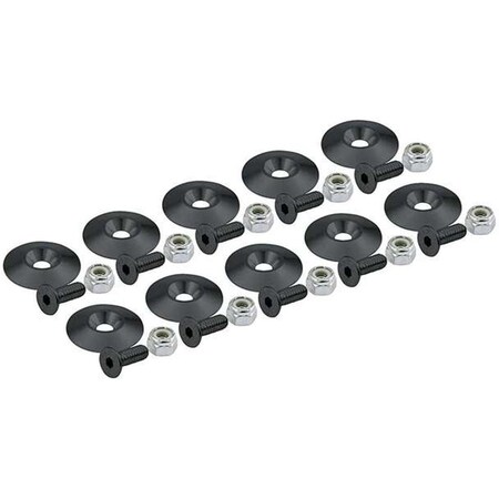 Allstar Performance 0.25 in. Countersunk Bolts with 1.25 in. Washer - Black, 10PK ALL18635